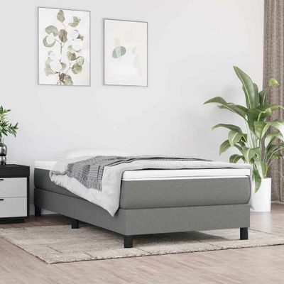 vidaXL Posteľný rám s boxspringom tmavosivá 80x200 cm látka