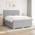 vidaXL Posteľ boxspring s matracom Svetlosivá 200 x 200 cm Látka