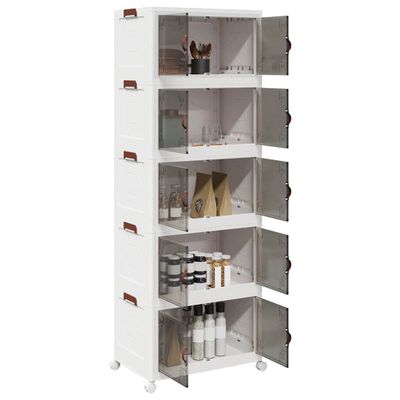 vidaXL stohovateľný úložný box s kolesami 5poschodový 75L 64x40x179 cm