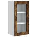 vidaXL Nástenný sklenený kabinet PORTO Dymová dub 40 x 31 x 80 cm