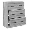 vidaXL Zásuvkový kabinet Sivá sonoma 66 x 34,5 x 87 cm