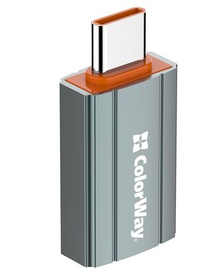 Colorway Adaptér USB-A na USB-C/ 3A Adaptér, USB na USB-C, 3A, šedo-oranžový