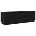 vidaXL TV skrinka s LED svetlami dub čierna 160,5x41x50 cm