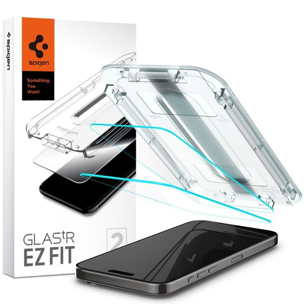 Spigen tempered glass GLAS.TR "EZ FIT" 2-pack for iPhone 15 Pro 6,1" clear