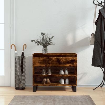 vidaXL Botník dymový dub 70x36x60 cm spracované drevo