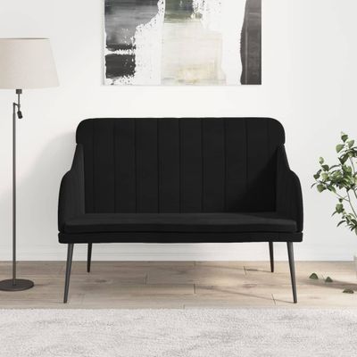 vidaXL Lavička čierna 110x76x80 cm zamat