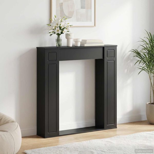 vidaXL Rám krbu Čierna 100 x 20 x 100 cm Kompozitné drevo