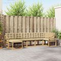 vidaXL Záhradná súprava gaučov 7 ks Biela a béžová