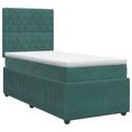 vidaXL Posteľ boxspring s matracom Tmavozelená 100 x 200 cm Zamat
