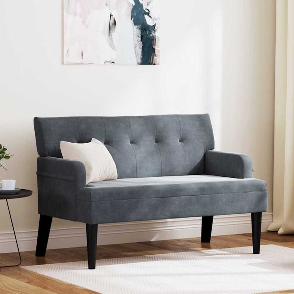 vidaXL Chesterfield lavica Tmavo šedá 112 x 65,5 x 75 cm Zamat