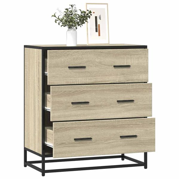 vidaXL Komoda dub sonoma 68x35x76 cm kompozitné drevo a kov