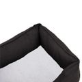 vidaXL Pelech pre psa tmavosivý a biely 110,5x80,5x26 cm ľanový vzhľad flís