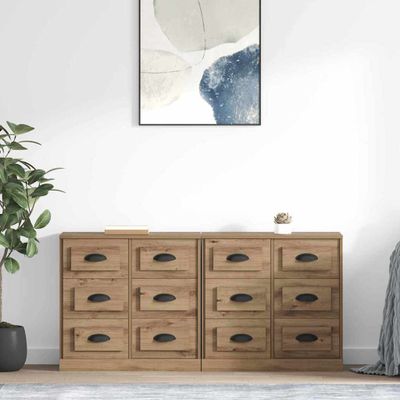 vidaXL Komody 2 pcs Remeselný dub 70 x 35,5 x 67,5 cm Kompozitné drevo