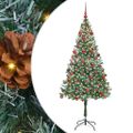 vidaXL Umelý vianočný stromček s 300 LED-i Zelená 180 cm PVC a oceľ