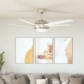 vidaXL Ozdobný stropný ventilátor s osvetlením 128 cm biely