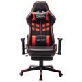 vidaXL Herná stolička s opierkou na nohy čierno-červená umelá koža