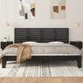 vidaXL Nástenné čelo postele čierne 206x3x63 cm masívna borovica