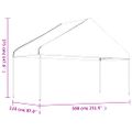 vidaXL Altánok so strechou, biely 11,15x5,88x3,75 m, polyetylén