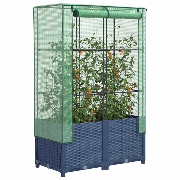 vidaXL Záhon s krytom na skleník ratanový vzhľad 80x40x138 cm