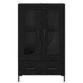vidaXL Highboard Čierny dub 69,5 x 31 x 115 cm Kompozitné drevo