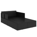 vidaXL Opaľovacie lehátko s vankúšom čierne 182x118x63 polyratan