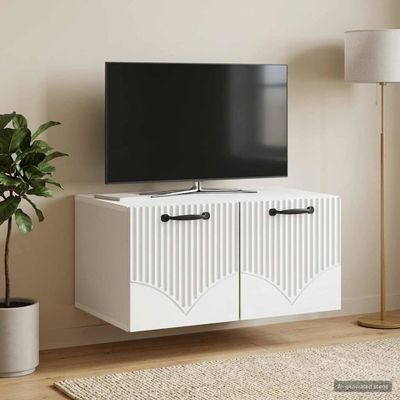 vidaXL Nástenná TV skrinka Biela 59,5 x 41 x 30 cm Kompozitné drevo