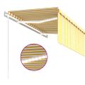 vidaXL Automatická markíza tienidlo&LED&senzor vetra žlto-biela