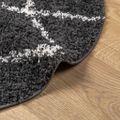 vidaXL Shaggy koberec PAMPLONA, vysoký vlas, čierno krémový Ø 240 cm
