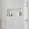 vidaXL Sprchový výklenok Biela 75 x 30 x 9,5 cm Nehrdzavejúca oceľ
