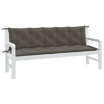 vidaXL Vankúše na záh. lavičku 2 ks tmavosivá melanž 180x50x7 cm látka