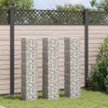 vidaXL Gabiónové vyvýšené záhony 3 ks 30x30x150 cm, železo