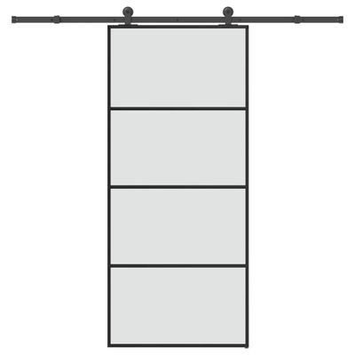 vidaXL Posuvné dvere s kovaním ESG sklo a hliník 90x205 cm