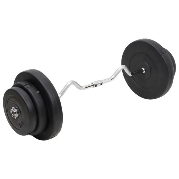 vidaXL Zakrivená obojručná činka so závažiami 60 kg