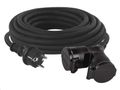 Predlžovací kábel EMOS P0602 spojka 15m / 2 zásuvky / čierny / guma / 230 V / 1,5 mm2