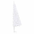 vidaXL Rohový umelý vianočný stromček biely 210 cm PVC