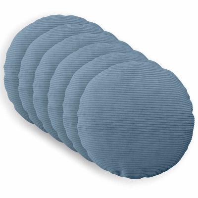 vidaXL Poťah na podložku 6 pcs HEERLEN Modrá Ø 50 cm manšestr