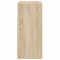 vidaXL Komoda s LED svetlami biela a dub sonoma 80x35x75 cm