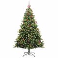 vidaXL Umelý skladací vianočný stromček 300 LED diód Zelená 210 cm