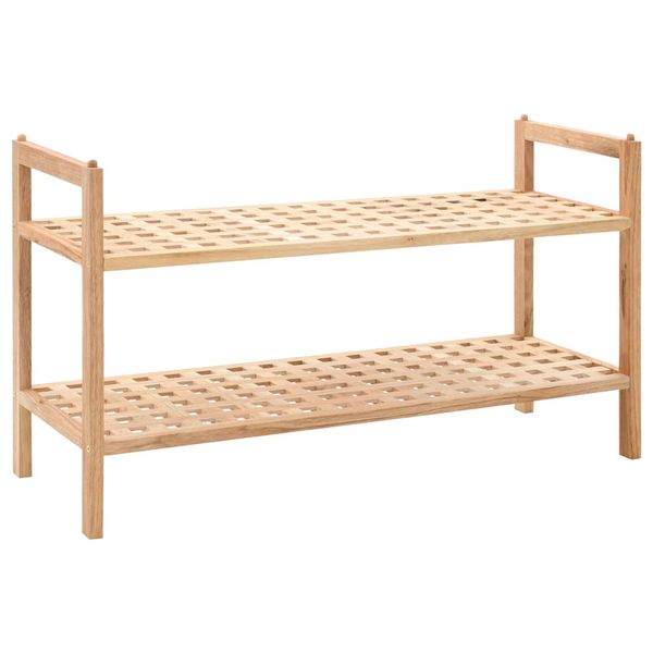 vidaXL Regál na topánky z masívneho orechového dreva 69x26x40 cm