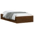 vidaXL Posteľný rám so zásuvkami hnedý dub 75x190 cm kompozitné drevo