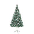 vidaXL Umelý vianočný stromček s 300 LED-i Zelená 210 cm PVC a oceľ