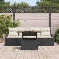 vidaXL Súprava záhradných pohoviek 5 ks Čierna a krémová