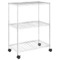 vidaXL Regál s 3 policami na kolieskach 60x35x81 cm chrómový 150 kg