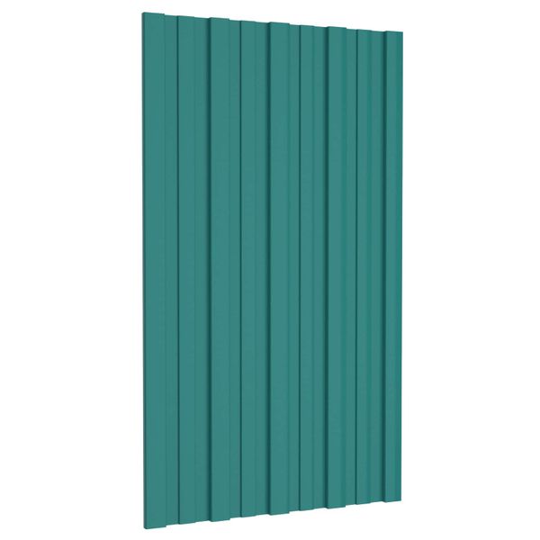 vidaXL Strešný panel 12 pcs Zelená 80 x 45 cm Pozinkovaná oceľ