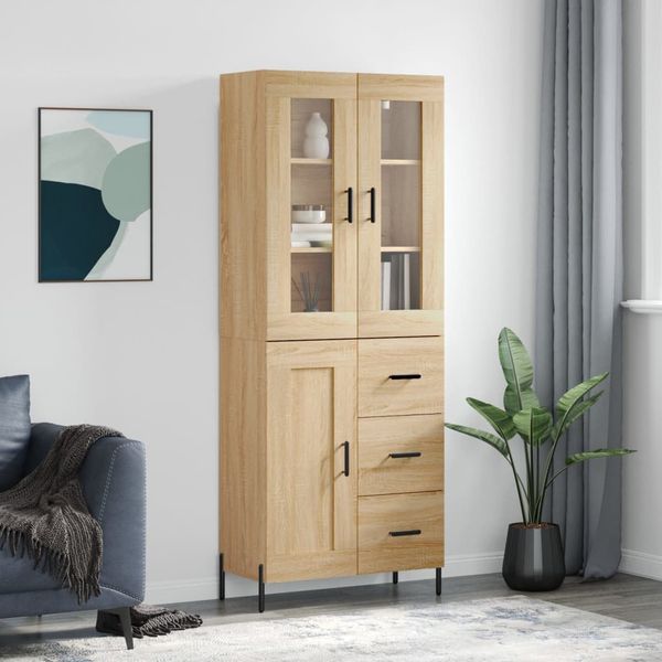 vidaXL Vysoká skrinka dub sonoma 69,5x34x180 cm spracované drevo