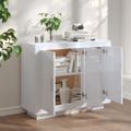 vidaXL Komoda lesklá biela 92x35x75 cm spracované drevo