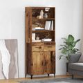 vidaXL Highboard Staré drevo 69,5 x 34 x 180 cm Kompozitné drevo
