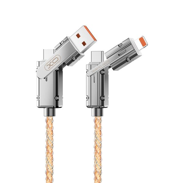 XO kábel NB276 4v1 USB-C - Lightning + USB - USB-C 60W 1,0m sivý