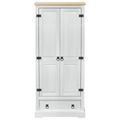 vidaXL Šatníky Biela 76 x 50 x 170 cm Masívne borovicové drevo