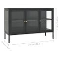 vidaXL Komoda antracitová 105x35x70 cm oceľ a sklo